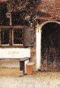 VERMEER VAN DELFT, Jan The Little Street (detail) ewt oil painting